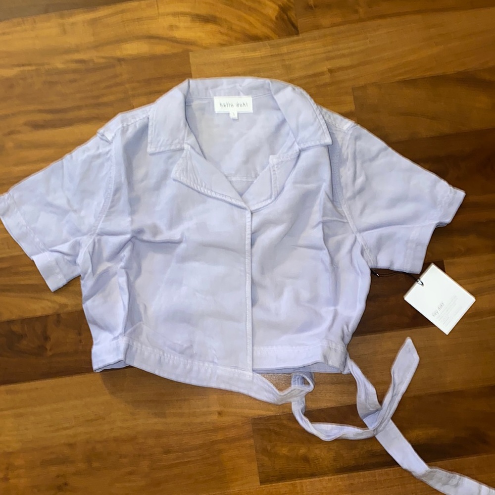NEW! Small Bella Dahl short sleeve wrap shirt-cool lilac